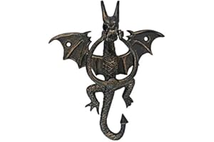 Design Toscano QH18636 Tintagel Castle Dragon Cast Iron Door Knocker Black