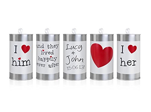 5 Hochzeitsdosen fürs Auto (personalisierbar) * Autoschmuck Autodekoration Hochzeit Hochzeitsdekoration Blechdosen Dosen * - 2