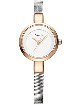 Alienwork Quarz Armbanduhr Armreif Kette wickeln Quarzuhr Uhr elegant modisch Metall silber YH.KW6115S-04