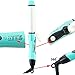 Risingmed 2 in 1 Hair Iron Hair Straightener/Curler 25mm Mini Hair Curler Dual Voltage Hair Curling Wand Ceramic Curling Iron /Curling Tongs (Blue)