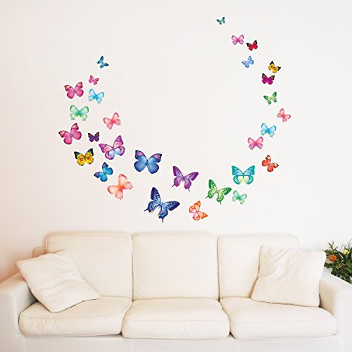 Decowall DW-1302 30 Leuchtende Schmetterlinge Wandsticker Wandaufkleber Wandtattoo Kinderzimmer - 5