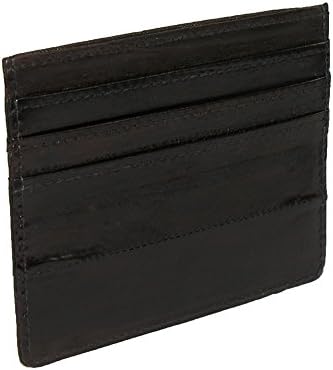 MJ Masters Men's Eel Skin Card Holder and Front Pocket Wallet, Brown