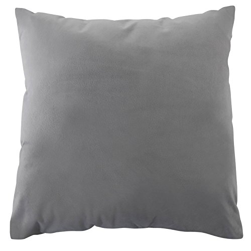 Deconovo Samt Zierkissenhüllen für Auto Kissenbezüge 45x45 cm Hellgrau