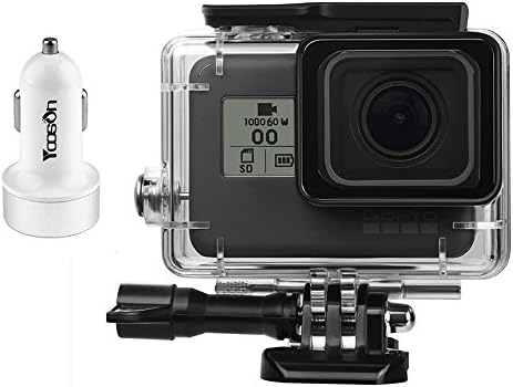 GoPro Hero 5 Skeleton Housing Case+Car Adapter 2.4A,Protective Waterproof Dive Housing Case,Underwater 45m
