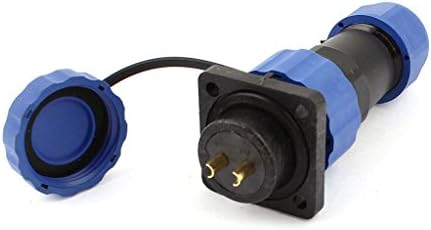 Waterproof Plastic Cable Connector 16mm 2 Pin 4 Hole Flange Aviation Plug Socket