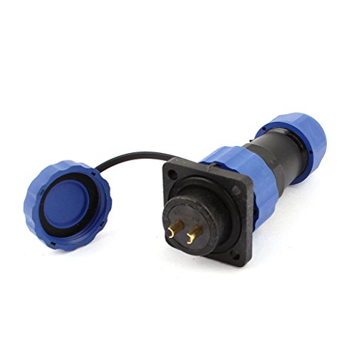 Waterproof Plastic Cable Connector 16mm 2 Pin 4 Hole Flange Aviation Plug Socket