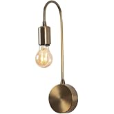 Amber LED Eskitme Metal Aplik E27 Duvar Lambası 10x14x38 cm Oturma Odası Aydınlatma, Bej-3281