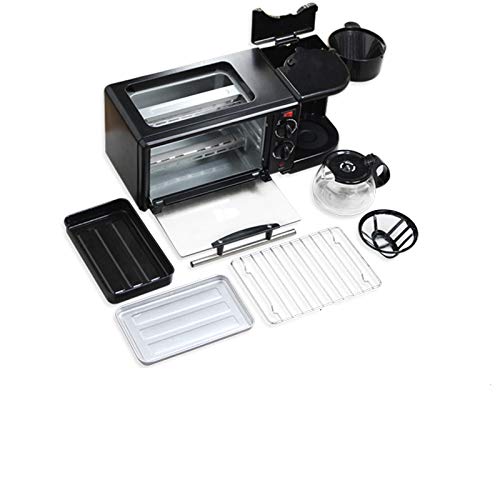 Preisvergleich Produktbild MoMo Multifunktions-Haus Frühstück Maschine, regelmäßige Toaster Backofen, Spiegelei, Kaffee, Toast Drei in Einem,Schwarz,Einheitsgröße