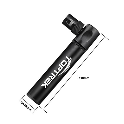 Toptrek Fahrradpumpe Mini Luftpumpe Fahrrad Rennrad Alle Ventile Kugeliger Nadel ist auch eingeschlossen - 3
