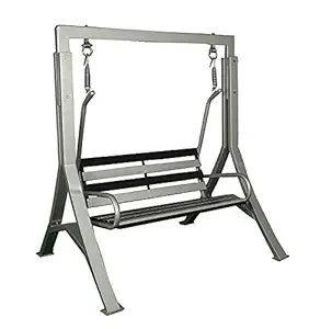 Authentic International Indoor and Outdoor Swing with Hammock Chair 2 Seater High Strong Iron 300 kg. Capacity (Gray)