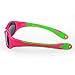 Real Kids Shades Explorer Flex Fit Removable Band with Polycarbonate Sunglasses (Lens 0 Plus, Cherry Pink/Lime Green)