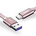 Produktbild USB C Kabel auf USB 3.0, ESR 3.3ft/1M Nylon USB Type C Ladekabel USB Type C Datenkabel für Type C Geräte, MacBook, MacBook Pro, ChromeBook, Pixel 2, Pixel 2 XL, Samsung Galaxy S8, HTC 10, Nexus 5X / 6P, Nokia N1 Tablet, Note 8, Lumia 950 / 950XL, Huawei P10, P9 Plus, Switch system und weitere (Rosygold)