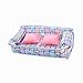 Produktbild Foxnovo Schöne Miniatur Puppenhaus Möbel Flower Print Sofa Couch mit 2 Kissen für Barbie-Puppen