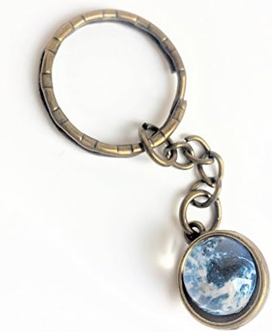 Blue Planet orbit 3D keychain, key ring or purse handbag charm