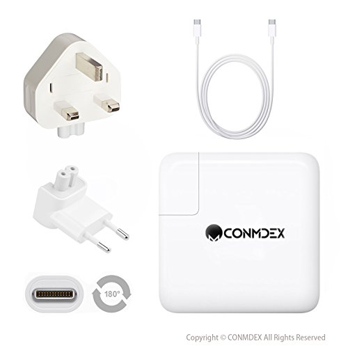 CONMDEX 87W MacBook USB-C Netzteil Ersatz für MacBook Pro 12 "/ MacBook Pro 15 Zoll Laptop Ladegerät mit USB-C Ladekabel (2m)