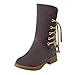 Produktbild Mymyguoe Mode Damen Keep Warme Plüsch Gefüttert Flache Freizeitschuhe Bogen Schuhe Back Lace Up Runder Zeh Schneestiefel Halbschaft Stiefeletten Winterstiefel Vintage Übergrößen Hoher Kniestiefel