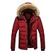 Produktbild Herren Warme Dick mit Kapuze ManteljackeCoat JacketWintermantel Kapuzenjacke Outdoorjacke Winterjacke Warm Mantel (XL, Rot)