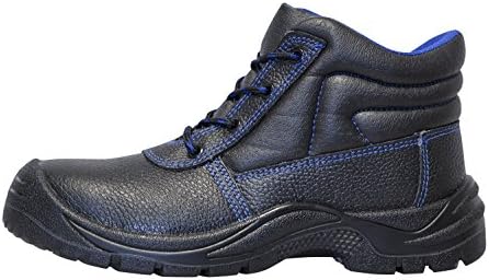 Men's Work Safety Shoes S3 SRC Leather, Boots boots for comfort, black boots men lightweight - Steel cap + steel soles - Size 3,5 - 12,5