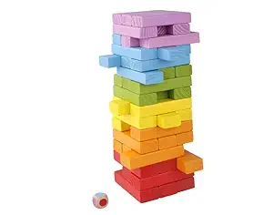 MARKIT EASY Wooden Stacking Board Games Building Blocks for Kids Boys Girls- 48 Pieces Multi_48 MKT