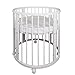 NEW!! LITTLE BABES LTD ALL SOLID BEECH WOOD WHITE COLOUR OVAL SHAPE BABY CRIB - OVAL COT - 3 IN 1 BABY BED + QUALITY HIGH DENSITY FOAM MATTRESS + 2x FITTED 100% COTTON SHEET