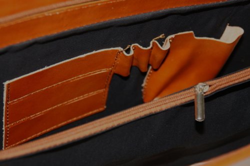 Leder Damen Business- / Akten-/ Laptoptasche mit Schulterriemen Italy Mod.2026-p - 4
