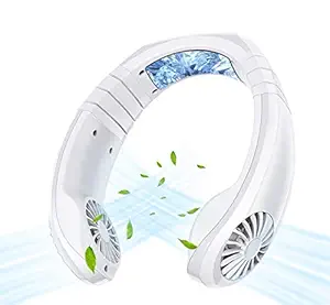 Hand Free Portable Personal Fan-Rechargeable Mini USB Neck Fan,3 Level Air Flow - Small Wearable Air Conditioner Neck Fan for Home,Office,Sports,Working,Travel,Outdoor