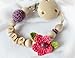 Personalised Dummy Clip with name, soother chain, dummy holder, pacifier clip - girls flower #57007931, handmade by mamasliebchen