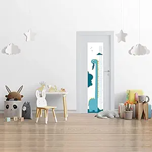 Life N Colors Cute Green Dinosaur Theme Height Chart DIY Wall Sticker for Kids Room, Self-Adhesive Wallpaper, Easy to Apply and Beautiful, 68 Inches Height