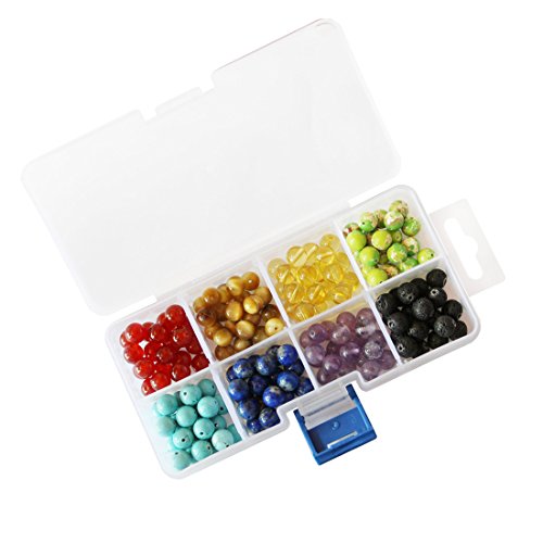 Bonakula - Cuentas de piedra volcánica de lava negra para pulsera de adultos, collar, bisutería, Natural Beads