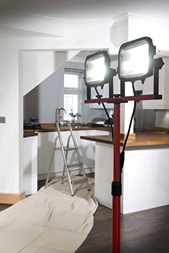 LUCECO ultraflache LED Baustrahler 2x 38W mit Stativ, 2x 3000lm, 5000K, IP65-geschützt, Energieeffizienzklasse A+, 1 Stück, LSWT230BR3-E2 - 7