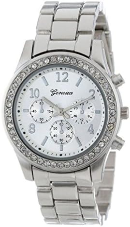 Cebbay Womens Cheap Watches,40MM Classic Faux Chronograph Quartz Round Stainless Steel Band