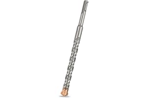 Meccion Foret SDS Plus 16mm x 200mm, Idéal pour Percer Dans le Béton, Brique, Pierre, Maçonnerie - 4 pointes en carbure, Accessoire Marteau Burineur