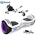 Price comparison product image Pack Electric Scooter Auto-Balancing Skateboard 6.5 Inches with Flashing Wheel Bluetooth + Hoverkart for Scooter (white)