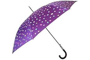 GOODFORGOODS Goods4good Paraguas Cambia Color Con la Lluvia Agua Mujer/Niña, Hombre Lunares Estrellas Árbol de la Vida Largo Automático 60cm (Morado-Claro)