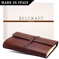 Vietri Classico Diario in Pelle riciclata, Elegante Pensiero con Scatola Regalo, Realizzato a mano da Artigiani Toscani, A5 (15x21 cm) Marrone