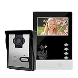 LIBO Filaire Maison vidéo interphone Sonnette 4.3inch Vision Nocturne Infrarouge 25 sonneries IP54 étanche pour système d'entrée de Porte