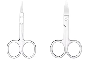 LONSVTTU 2 Stück Nagelschere Hautschere Nagelhautschere Nagelscheren Nagelhautzange aus Rostfreiem Edelstahl Baby Fingernagelschere mit Gebogener Spitze Nail scissors für Fuß und Fingernägel
