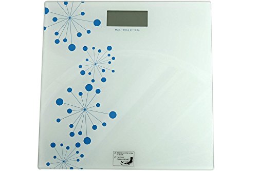 Personenwaage digital weiß mit Sternen 30x30cm Körperwaage Waage Batteriebetrieb - 2
