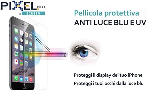PIXEL IPHONE SCREEN FILTER FILM for iPhone 6s Plus, iPhone 7 Plus (5.5 inches) TESTED BY UNIV. OF TURIN TESTED- ANTI BLUE AND UV LIGHT, ANTI SCRATCH AND BUBBLE-FREE - FOR COMFORTABLE VIEWING. REDUCES EYE STRAIN AND EYE FATIGUE - ANTI FINGERPRINT and ANTI BUBBLE.