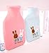 Lovely Animal Series Design Hot Water Bottle With Cover-Blue Rabbit (28x16cm)