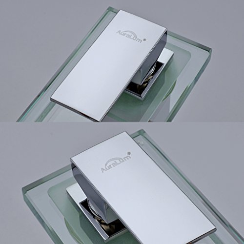 AuraLum® LED Niederdruck Einhebelmischer Wasserhahn Badarmatur Waschtischarmatur Waschtischbatterie mit Wassersparen Funktion - 4