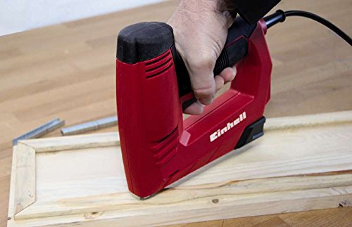 Einhell Elektrotacker TC-EN 20 E (20 Schüsse pro Minute, Klammerlänge 6 – 14 mm, Nagellänge 14 mm, Inkl. 1000 Klammern und 500 Nägel) - 8