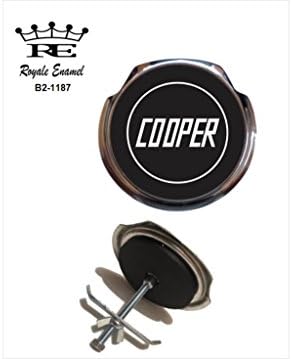 ROYALE ENAMEL ROYALE CAR GRILL BADGE - MINI COOPER BLACK B2. 1187