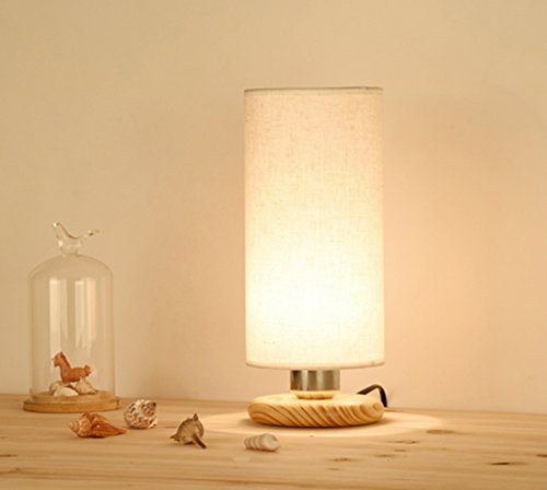 Preisvergleich Produktbild E27 Schreibtischlampen LED Einfach und Modern Kreative Dimmen Schlafzimmer Nachttischlampe Energie-Sparleuchte Dekorative Leuchte Wohnheim Tischlampe Balkon Individualität HolzkunstLeinen Design Licht