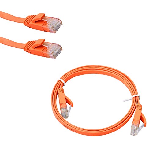 Preisvergleich Produktbild Merssavo Gigabit-Ethernet CAT6 flaches Netzwerkkabel 50cm(Orange)