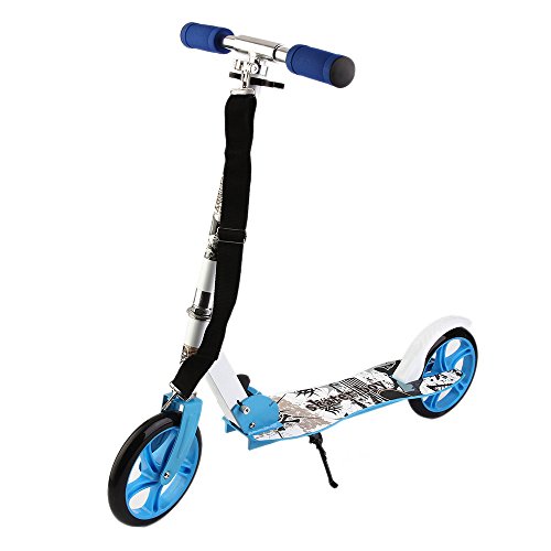 Preisvergleich Produktbild Cimiva Scooter Roller Cityroller Kinderroller Tretroller Kickroller Kickscooter Kinder Klappbar 2 Räder, Einstellbare Höhe von 95cm -106cm (Blau)