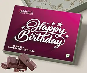 ODDCLICK Happy Birthday Printed Chocolate Birthday Gifts For Brother Sister Girlfriend Boyfriend Friend Bestie Husband Wife Paper Gift Box (Multicolor)