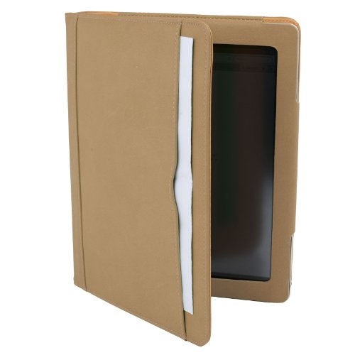 Madcase Apple iPad 4 / 3 / 2 Smart Case Etui Faux Ledertasche Hülle mit Auto Schalf und Wach Sleep-Funktion inkl. Displayschutzfolie und Stylus Touch stift – Khaki / Beige - 4