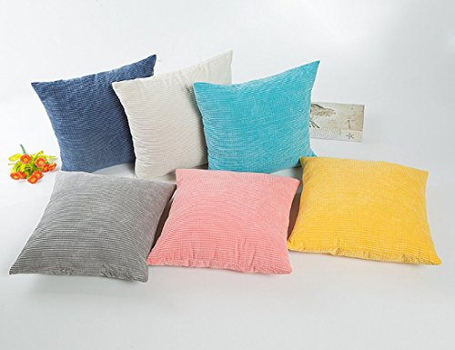 westeng 1 Maiskörner Cord Kissenbezug, quadratisch Kissen Überwurf Fall Home Office Bar Decor 45 x 45 cm (gelb) - 9