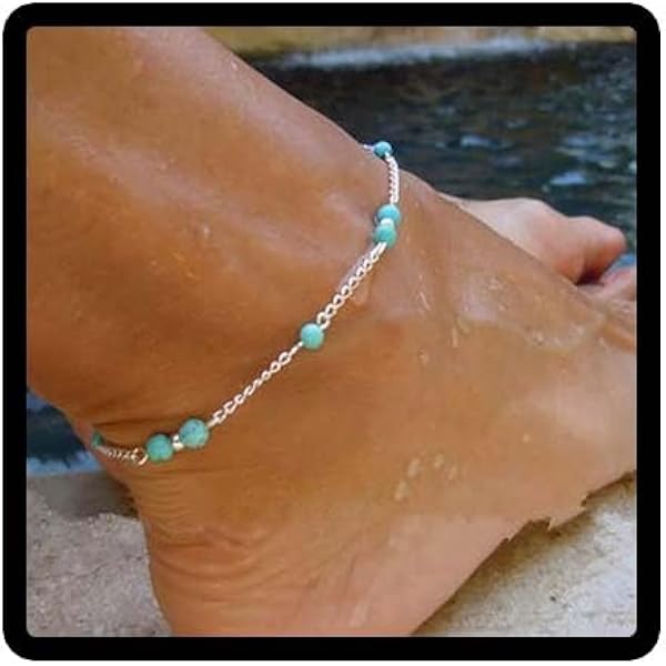 Inateannal Boho Stratificato Turchese Cavigliera Sexy Multistrato Nappe Bracciale Caviglia Estate Spiaggia A Piedi Nudi Sandali Piede Catena Gioielli